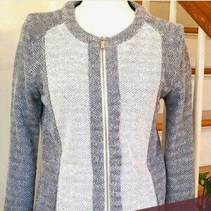 Tommy Hilfiger Navy White Herringbone Athleisure Preppy Nautical Jacket Size XXL